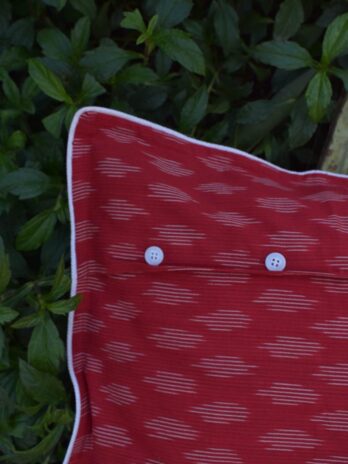 Red ikat- white piping